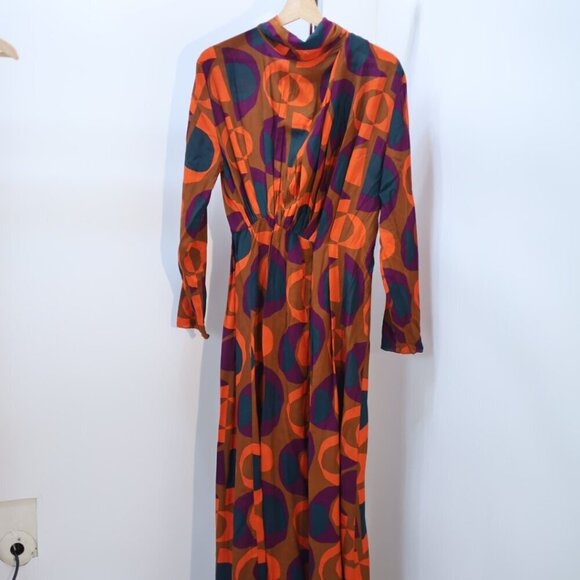 Zara Retro Geometric Print Midi Dress  Size Medium NEW WITH TAG! - Picture 7 of 12